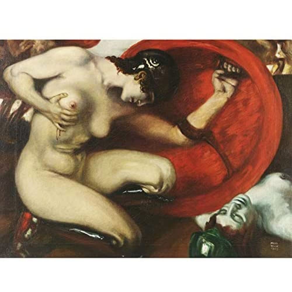 Artery8 Von Stuck Wounded Amazon Painting Art Print Canvas Premium Wall Decor Poster Mural
