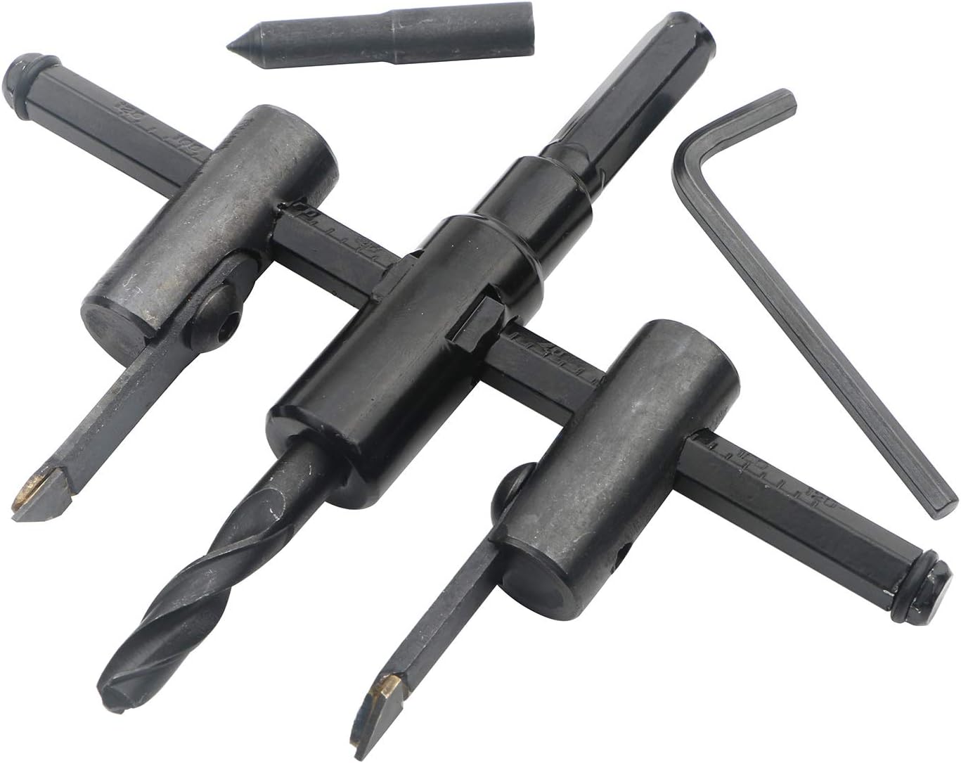 Rowiz 30-120mm Adjustable Circle Hole Cutter Set, Drill Bit Saw Round Cutting for Wood Board, Plastic Board, Plywood, Gypsum Board
