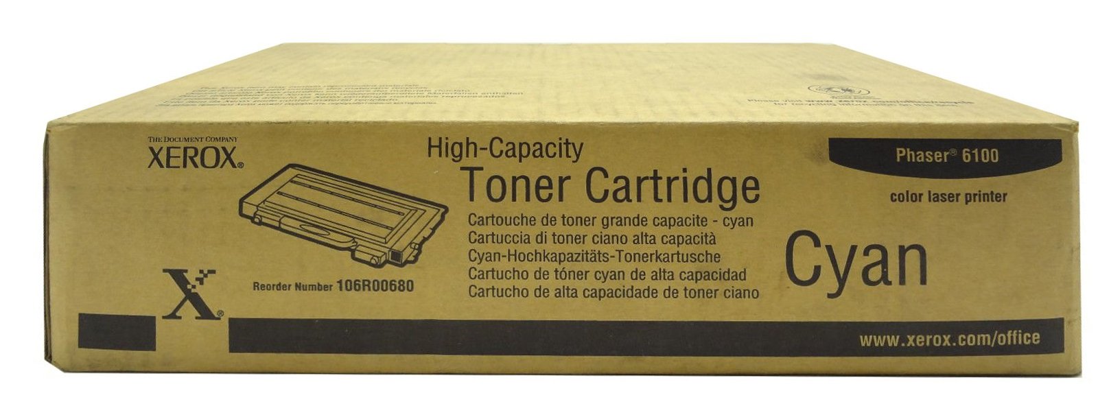 Xerox Phaser 6100 6100N laser toner cartridge cyan blue high capacity 106R00680 106R680