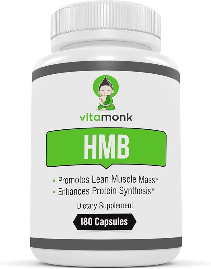 HMB by VitaMonk™ 180 Capsules Pure HMB Supplement for Increased