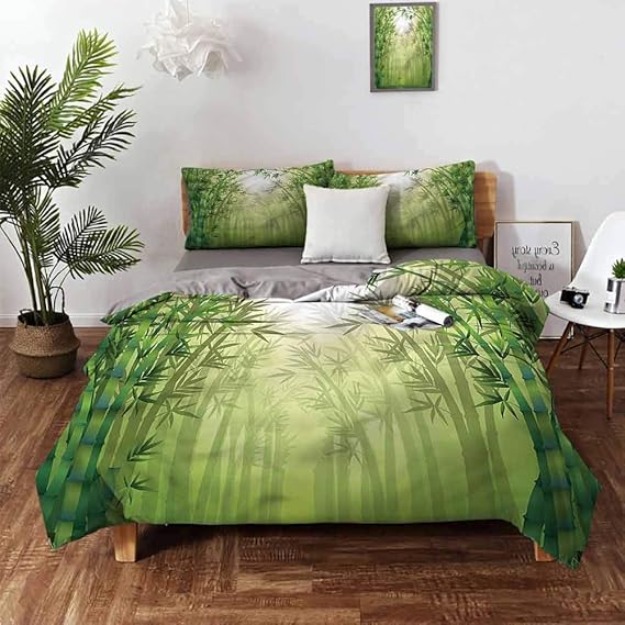 Comforter Bedding Cover, Bamboo Bamboo Trees in Forest 3