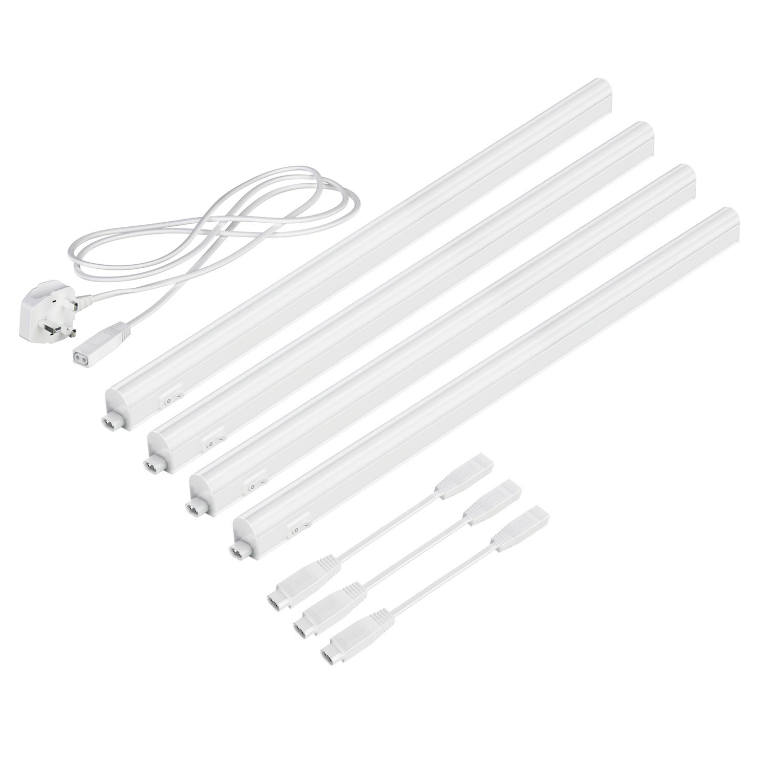 Parlat LED Under-Cabinet luminaires Rigel, 57.3cm Each, 880lm Each, White, Set of 4, BS