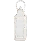 Zingz & Thingz Traditional White Candle Lanterns, Decorative Light Home Decor, 12" Tall, Classic