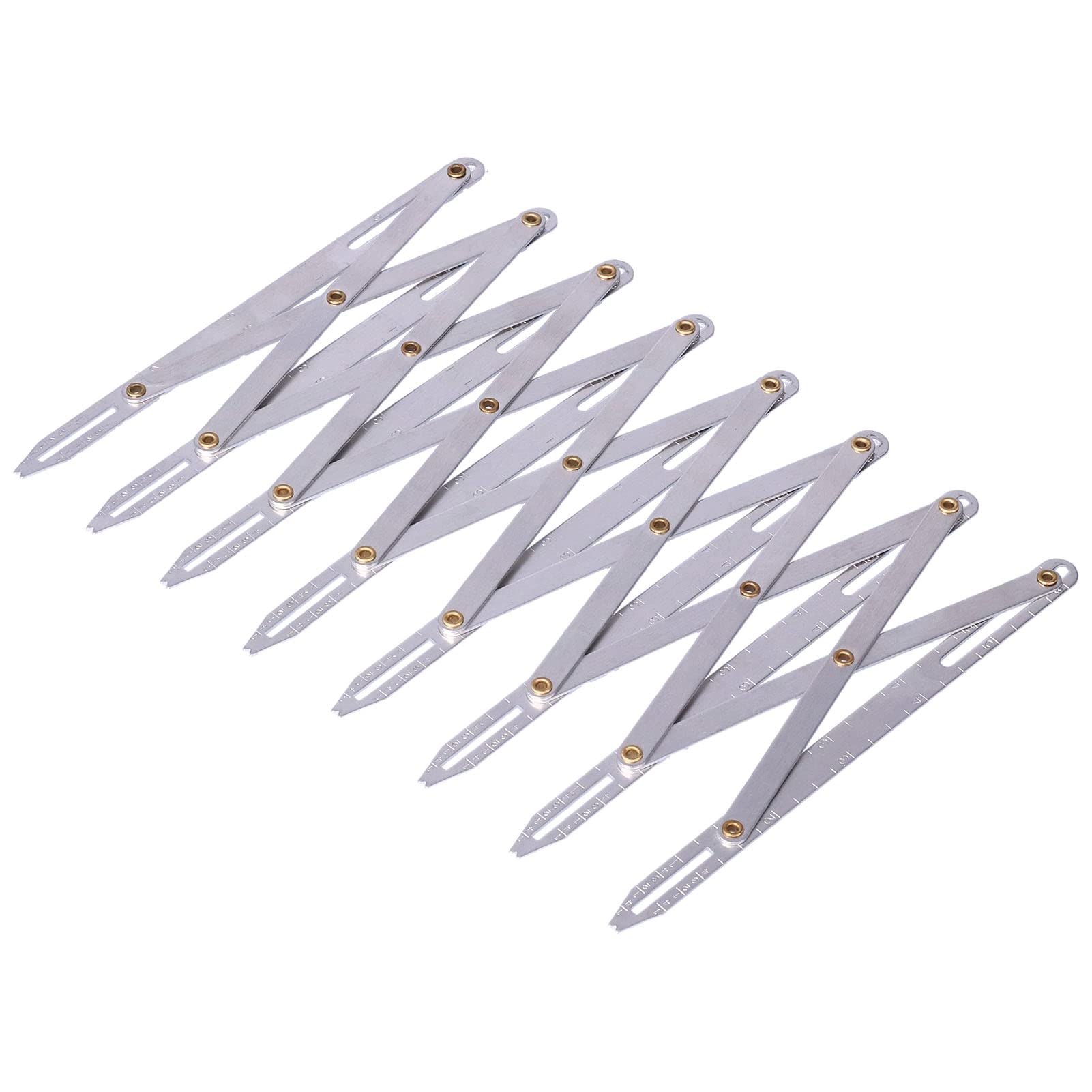 Wakects 1 Piece Aluminum Sewing Gauge, Sewing Expandable Sewing Gauge Metal Button Locator,Adjustable Length Multifunctional Anti Rust DIY Curtain Accessories for Household