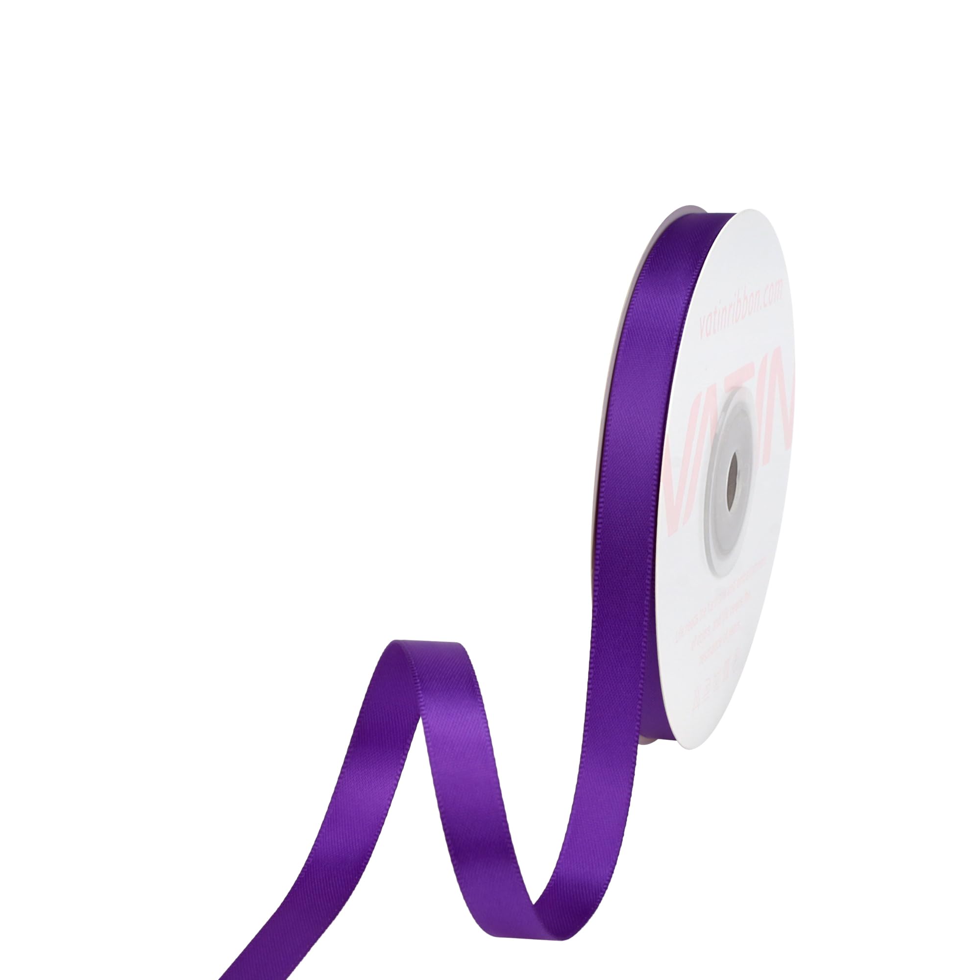 VATIN 10mm Double Faced Bright Purple Polyester Satin Ribbon - 45 Metre for Gift Wrapping Ornaments Party Favor Braids Baby Shower Decoration Floral Arrangement Craft Supplies