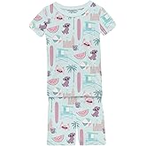 KicKee Solid Short Sleeve Pajama Set, Baby to Kid
