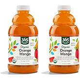 365 by Whole Foods Market, Organic 100% Juice, Flavored Juice Blend from Concentrate, Orange Mango, 32 Fl Oz (Pack of 2)