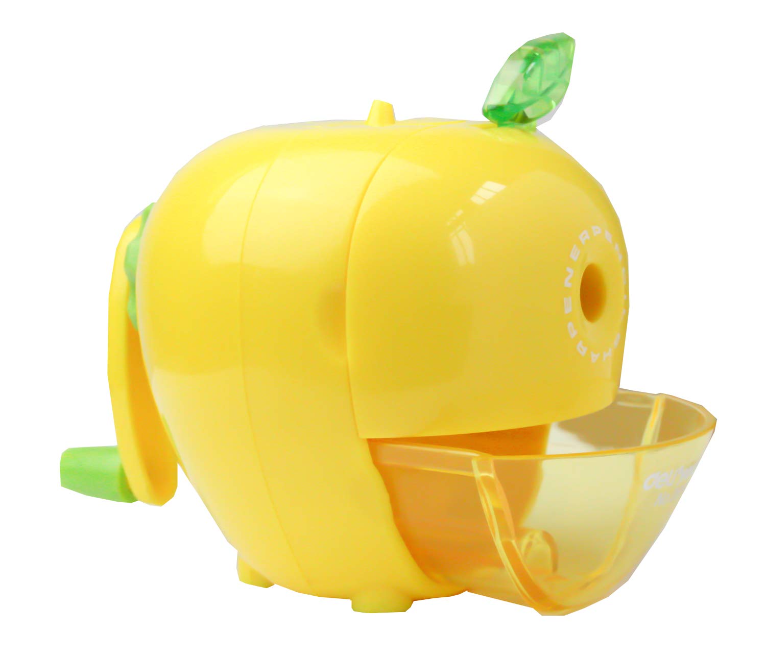 Emart Apple Shaped Table Pencil Sharpener – Manual Fruit Design with Handle and Shaving Catcher for Kids - Yellow