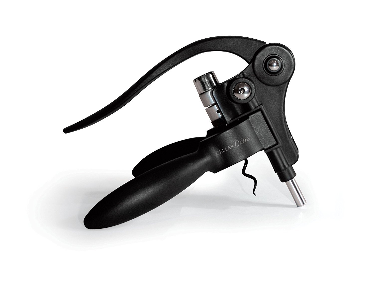 Cellardine Deluxe Lever Corkscrew - Bottle Opener - Professional Bar Corkscrew, Black, M