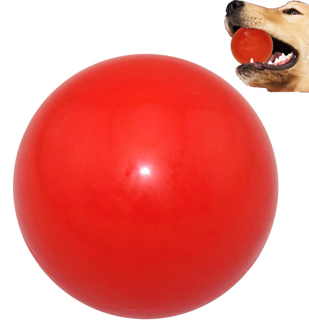 MMSGA Durable Dog Balls for Aggressive Chewers & Training,Tough Indestructible Dog chew Toy Ball,Solid Rubber Bouncy Ball Made of Pure Natural Rubber,Safe and Non-toXic,Red,2.75inch/7cm