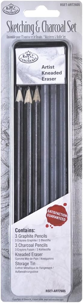 Royal & Langnickel Mini Tin Sketching and Charcoal Art Set, Assorted