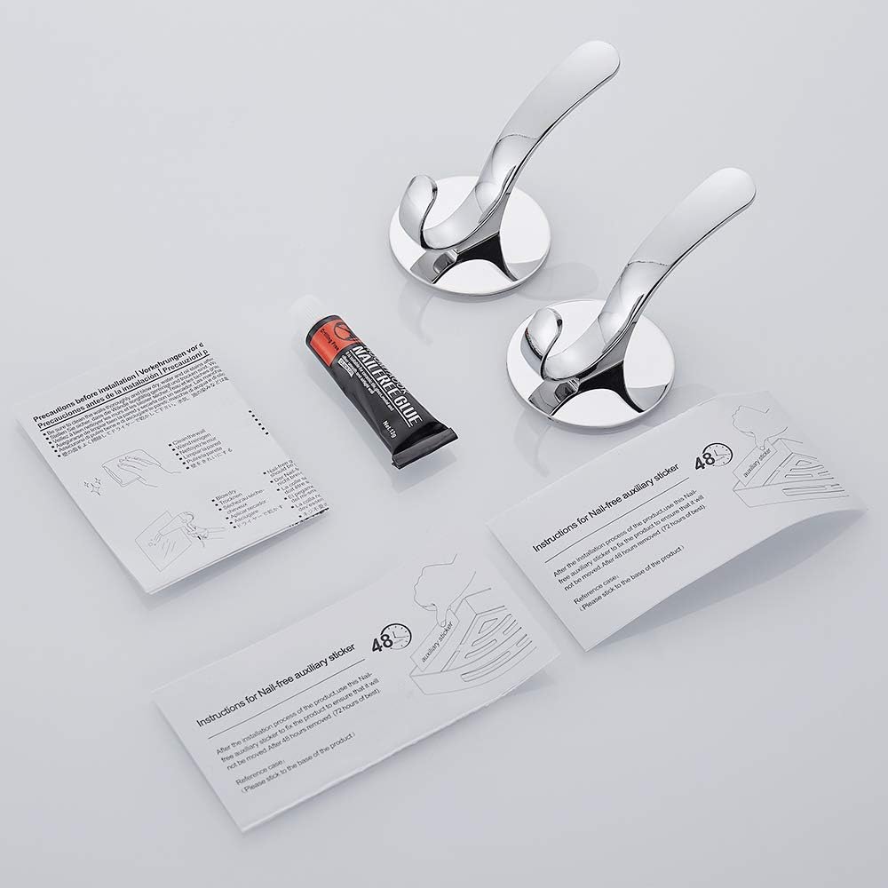 Wopeite Towel Hooks, Stick on Hooks Heavy Duty, Stainless Steel Adhesive Coat Hooks - Image 5