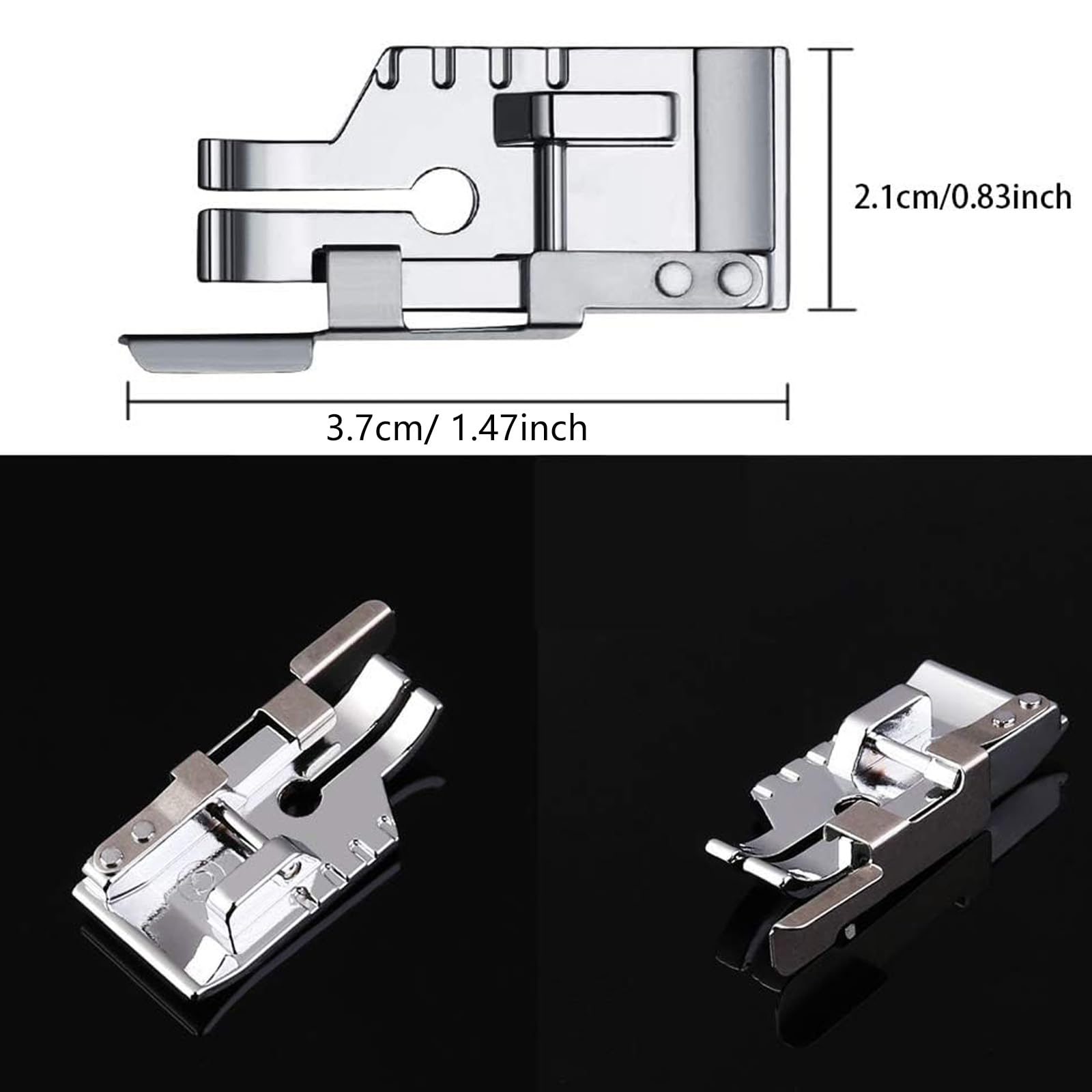 1/4 inch Presser Foot Quilting Patchwork Foot with Edge Guide, 1/4 Inch Clear View Quilting Presser Foot, Fit for Singer Brother Babylock Janome Simplicity Low Shank Sewing Machine（2 pcs）