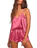 Ekouaer Silk Pajamas for Women Satin Cami Pjs Set V