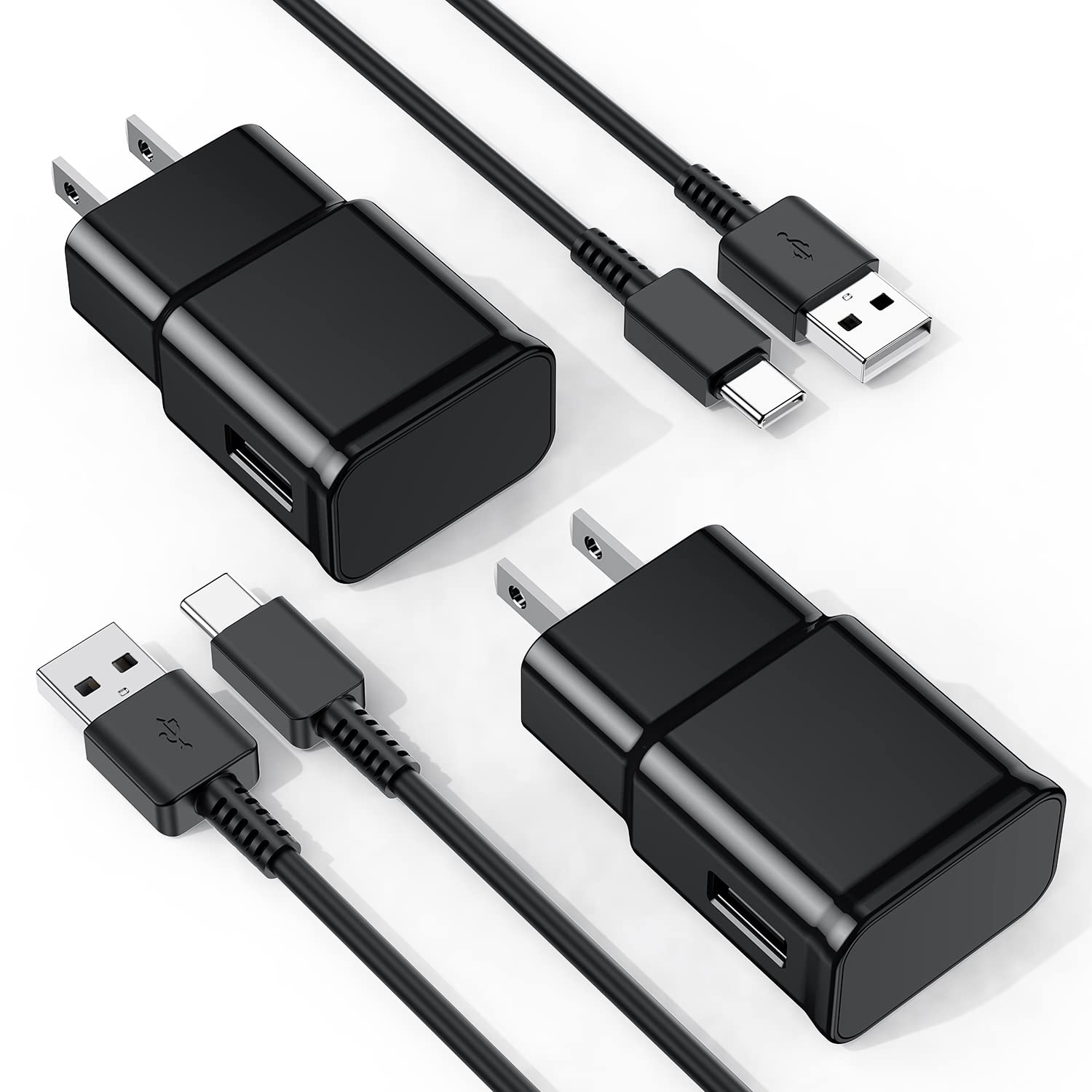 Samsung Galaxy S10/S9/S8 Charger, 2Pack Adaptive Android Charger with USB Type C Fast Charging Cable for Galaxy S8/S9/S10 Plus/S10E/S20/S20 Plus/S21/S21 Ultra