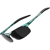 ATTCL Polarized Sunglasses Men Sports: UV Protection Anti Glare Wrap Around Lightweight Metal Driving Fishing Golf Running