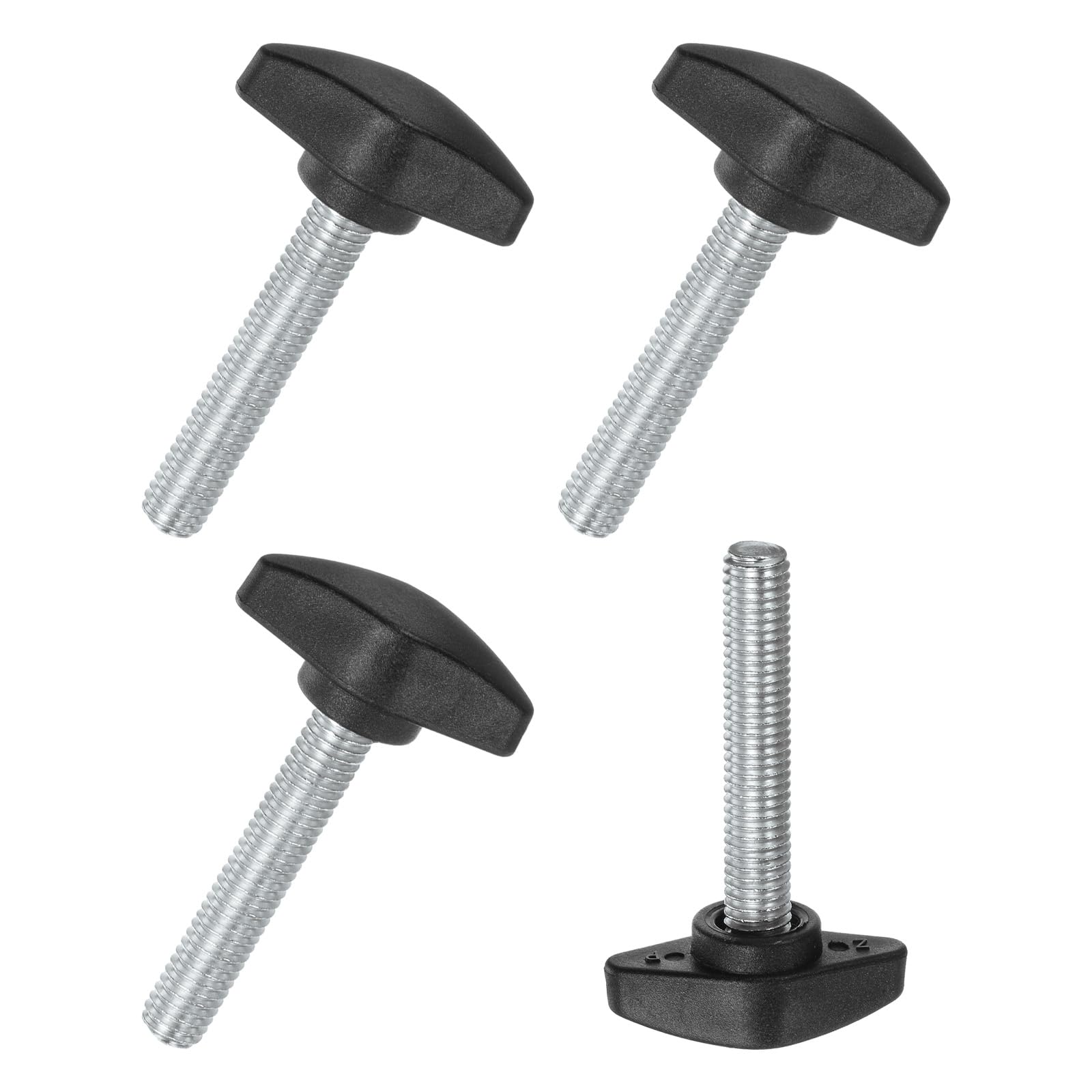 M METERXITY 4-Pack Thumb Screws, M8x40mm Tee Wing Knobs, Plastic T Handles Clamping Knob for Woodworking/Machinery/Equipment, Tightening Thread Thumbscrew [Black] — image 1