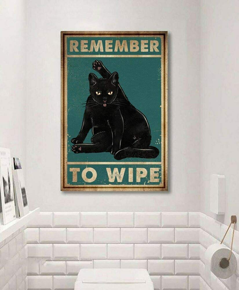 Bioprocess Black Cat Vintage Retro Tin Sign Poster 8x12 inch