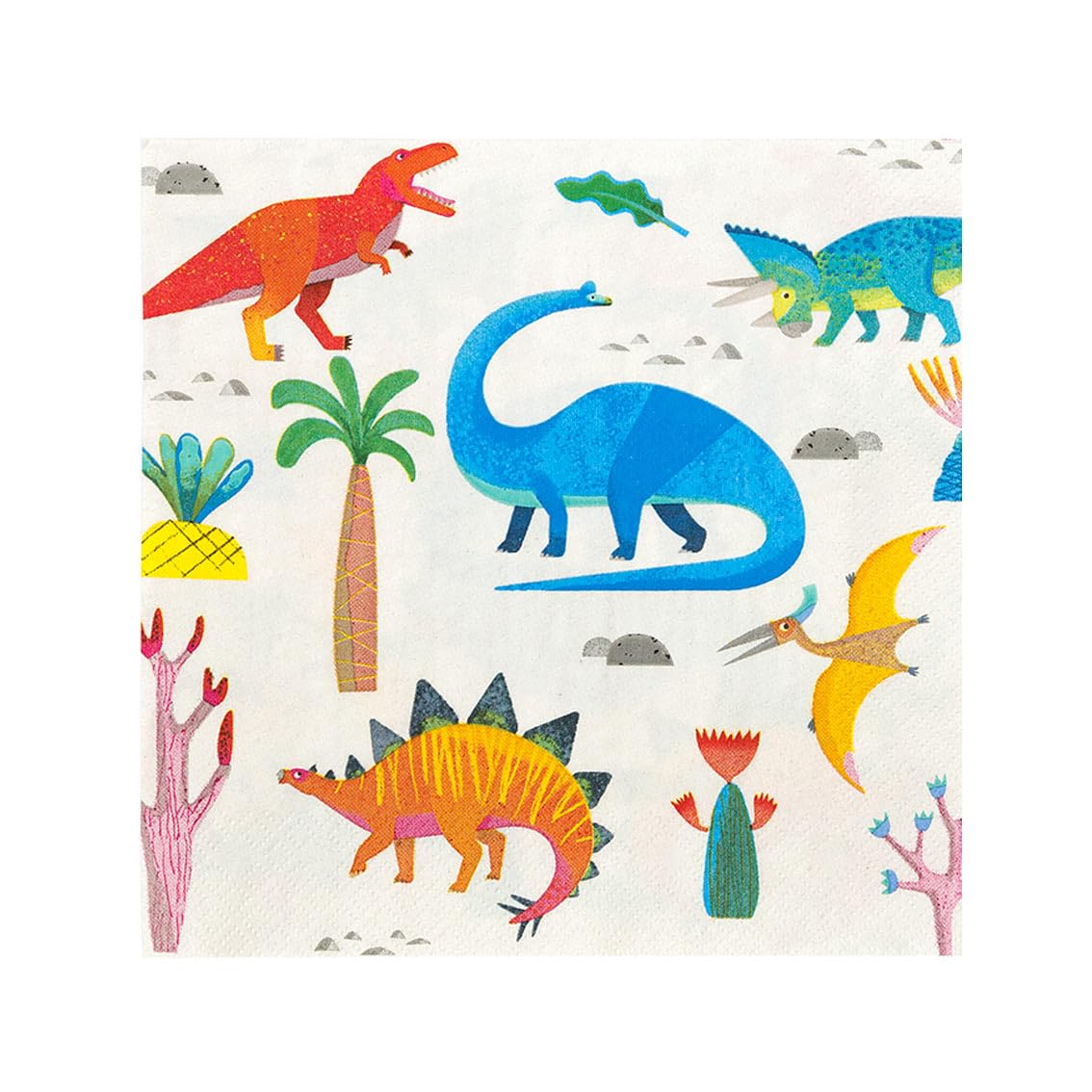 Talking Tables Dino Pack of 20-Size 33cm-Birthday Dinosaur Paper Napkins-Ideal Unisex Option for Boys or Girls, DINONAPKINS