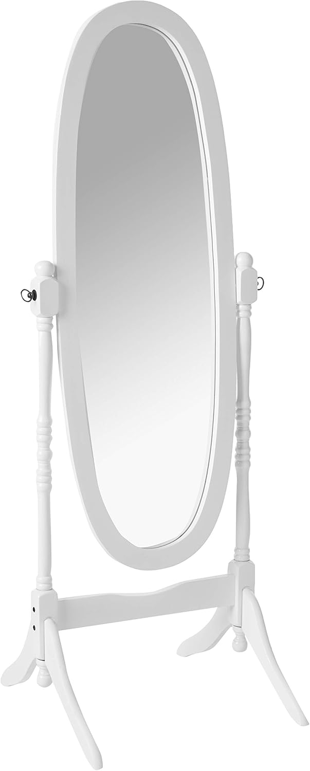 Amazon Com Crown Mark Cheval Mirror White Finish Home Kitchen