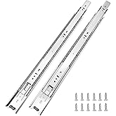 Tobinice 6 Pairs of 22 Inch Hardware 3-Section Full Extension Ball Bearing Side Mount Drawer Slides,100 LB Capacity Drawer Sl