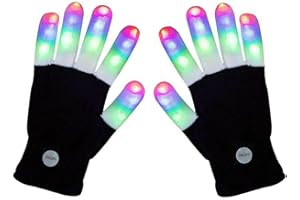 RexRod 7 colors light show LED Gloves Rave Light Finger Lighting Flashing Glow Mittens