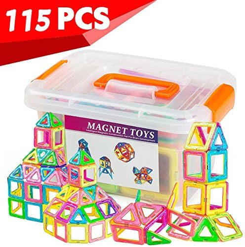Magnetic Blocks Toys Educational Building Tiles Blocks Stack Toys for Kids 112 Pieces