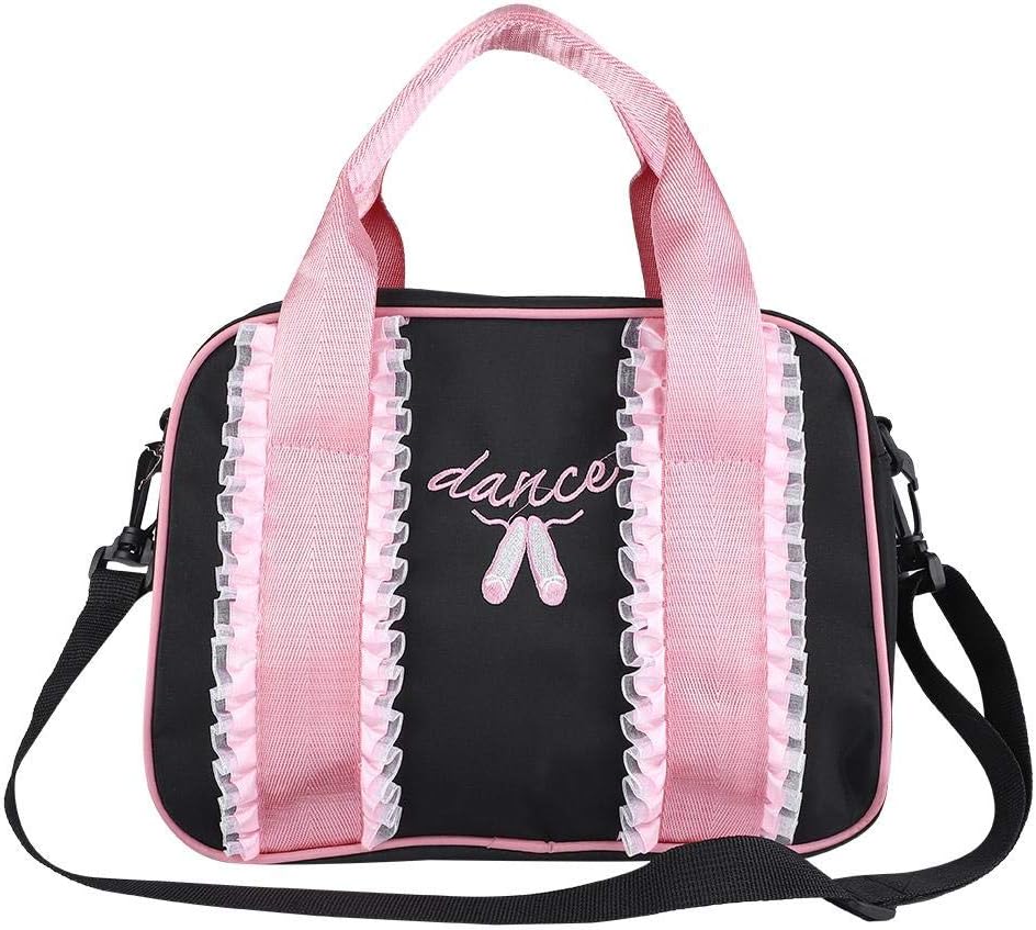 Tbest Dance Shoulder Bag,Ballet Bag Hnadbag Shouler Ballet Bag Girls Ballet Dance Kids handbag Single Shoulder Sports Zipper Bag for Kids (12 Black)