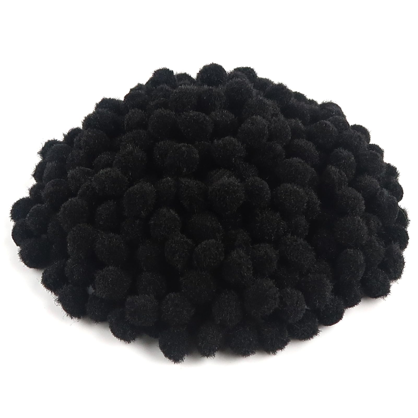 TOAOB 300pcs Black Craft Pompoms 1cm Fluffy Pompoms for DIY Projects