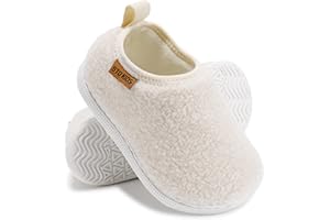 STQ KIDS Toddler Kids Slippers Boys Girls Indoor House Shoes Non-Slip Fuzzy Warm Woolen Bedroom Baby Slip On Slipper Cozy Lightweight Walking Shoes for Home Outdoor Winter Unisex