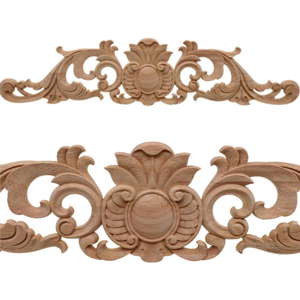 4 Piezas Aplique Decorativo En Madera Tallada Decoración Del Hogar