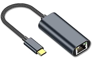 HENRETY USB C to Ethernet Adapter for Laptop PC Gigabit Ethernet LAN Network Adapter Compatible with Nintendo Switch MacBook Windows macOS Linux, and More[Grey Green]