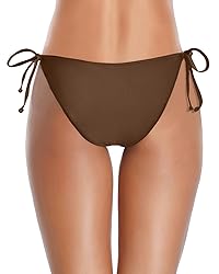 Holipick Brown Bikini Bottoms for Women String