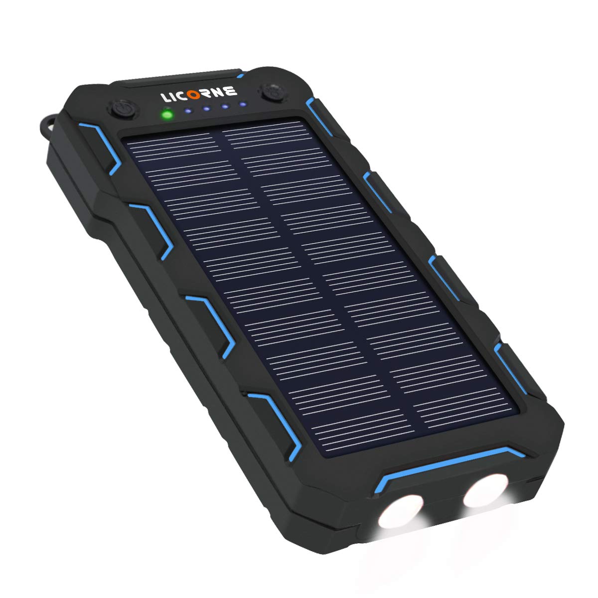 Solar Chargers,15000mAh Portable Solar Power Bank High Efficiency Sunpower Cellphone Chargers Rain-resistant Dirt/Shockproof Backup with Dual USB Port Solar Battery Charger for iPhone 7 / 6s / Plus, iPad Pro / Air 2 / mini, Galaxy S7 / S6 /
