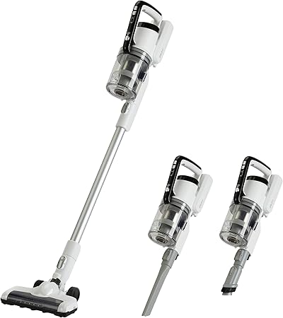 Amazon Basics Akku-Staubsauger, 2-in-1-Gerät, mit DC-Motor, 150 W, 0,7 l, Weiß/Schwarz