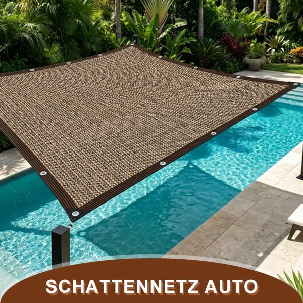 Filet Protection Solaire Filet D'Ombrage,80% UV Tissu D'Ombrage, Toile d'ombrage de Serres Coupe-Ventpour La Couverture VéGéTale/Serre/Pet House/Jardin/Pergola/Patio Lawn (Brun, 4×5m)