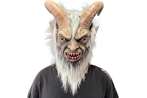 NOENNULL Krampus Mask - Scary Halloween Mask Horror Devil Latex Mask Halloween Cosplay Party Costume Props, One Size