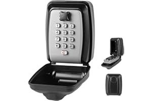 POMYDODU Key Lock Box, Wall Mounted Key Storage Box with 12-Digit Keyboard Combination, Resettable Code, Large Capacity, Waterproof Security Lock Box for Home, Office, Outdoor