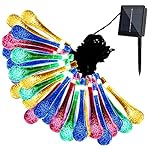 GDEALER Solar Outdoor String Lights 20ft 30 LED Water Drop Solar String Fairy Waterproof Lights Christmas Lights Solar Powered String lights for Garden, Patio, Yard, Home, Christmas Tree, Parties