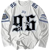 SOLY HUX Jersey Shirts for Men Y2k Number Graphic Tees Long Sleeve Crewneck T Shirt Streetwear