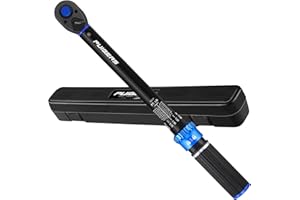 Puibers Torque Wrench 3/8 Drive Click 5-50 FT.LB/6.8-67.8 Nm,Moto Torque Wrenches Dual-Direction Adjustable 72 Tooth ±3% Prec