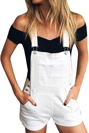 white overall shorts