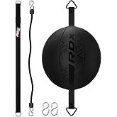 RDX Double End Bag Boxing, 70CM Reflex Speed Ball with 48&rdquo; Stretchable Bungee Cord, Maya Hide Leather Lightweight Punching Rebound Ball for Striking MMA Muay Thai Training, Home Gym Workouts