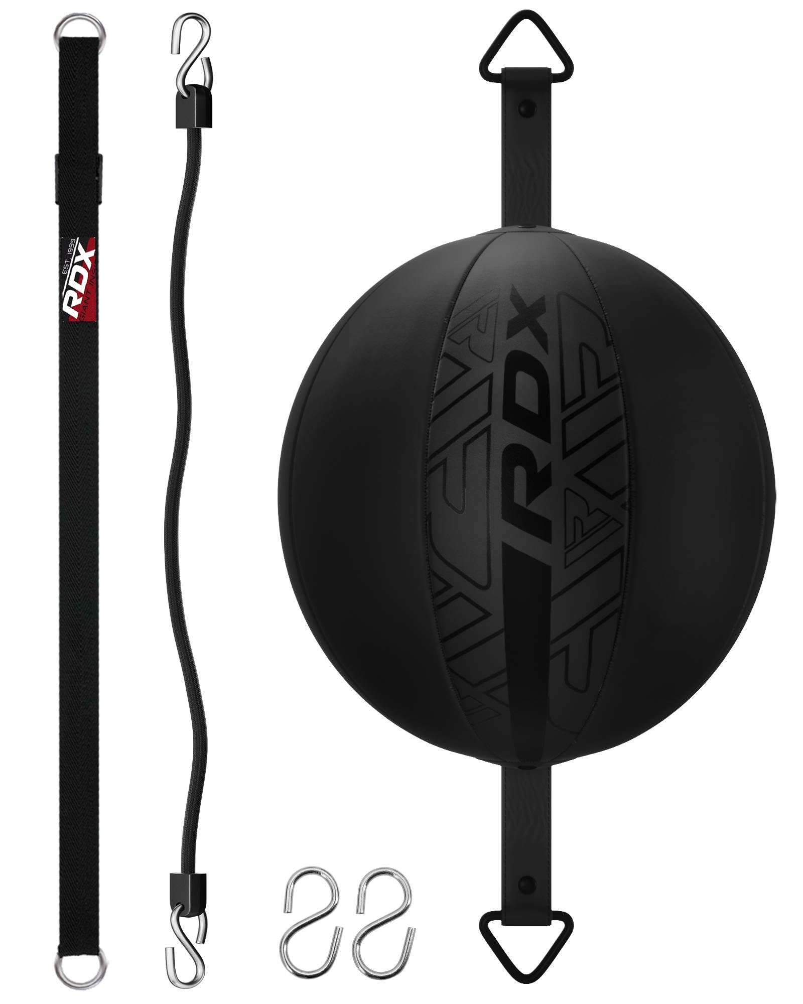 RDX Double End Bag Boxing, 70CM Reflex Speed Ball with 48” Stretchable Bungee Cord, Maya Hide Leather Lightweight Punching Rebound Ball for Striking MMA Muay Thai Training