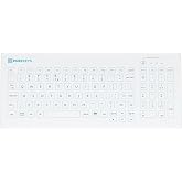 PUREKEYS Medical Keyboard Compact USB-Cabled White for Hospital, Dentist, Cleanroom, Laboratory and Industrial. Easy to Clean Hygienic Flat and Flexible Silicone