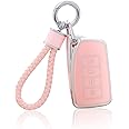 YO&YOYE for Lexus Key Fob Cover with Keychain, Pink Soft TPU Key Case Protection Shell Fit for Lexus RX ES GS LS NX RS GX LX RC LC Smart Key