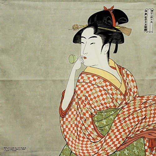 Japanese Furoshiki (Wrapping Cloth) "Utamaro Vidro" 50x50cm No107