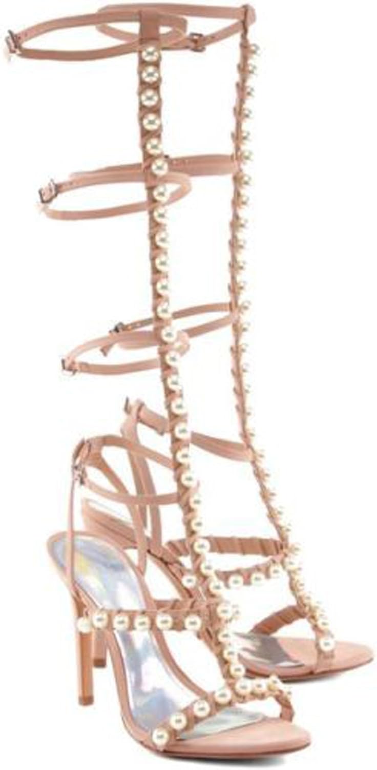 peach strappy sandals