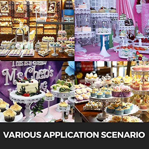 image for Happybuy Set of 6 Pieces Cake Stand 3 Tier Cupcake Holder with Pendant