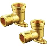 Joywayus Brass 1/2" Female x 1/2" Male 90 Degree Elbow Can Fixed Water Pipe Connector Plumbing with Base Plate